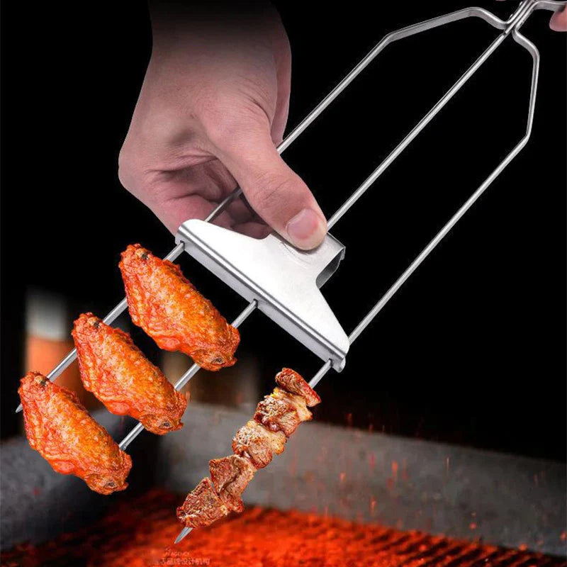 【LAST DAY SALE】Stainless Non-Stick 3 Way Grill Skewer