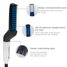 Load image into Gallery viewer, Mens Hair &amp; Beard Straightening Comb Stylizer
