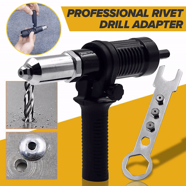 【50% OFF】Professional Rivet Drill Adapter Kit With 4Pcs Different Matching Nozzle Bolts