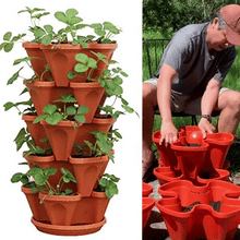 Load image into Gallery viewer, Flower Tower™ Vertical Stacking Plant Pots
