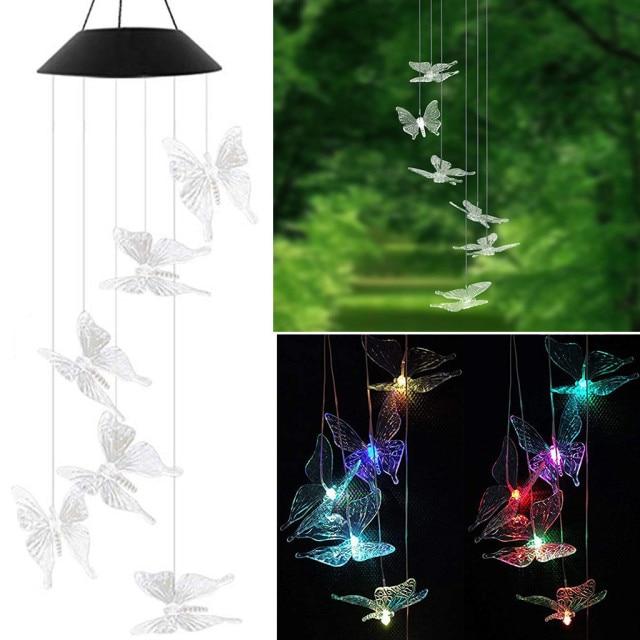 50% OFF LED Solar Powered Butterfly Wind Chimes
